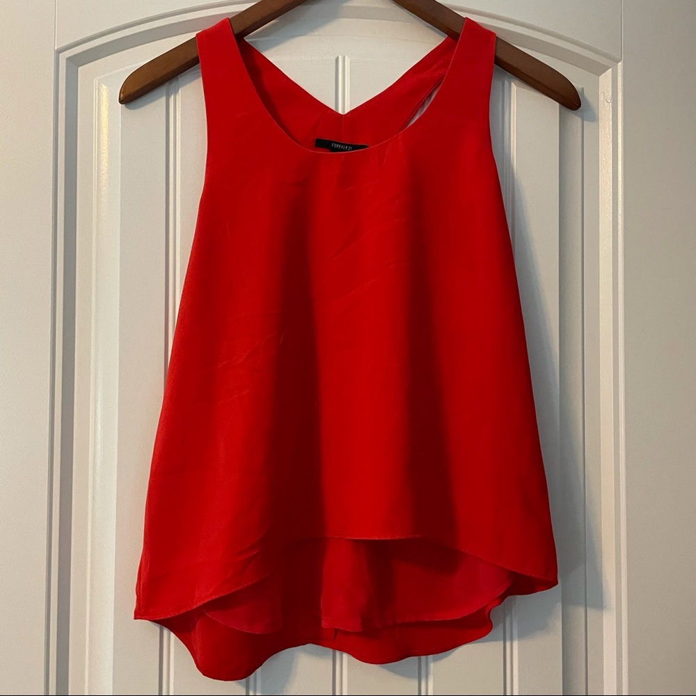 Forever 21 red flowy tank top